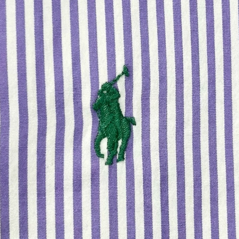 Polo Ralph Lauren | Mens XL | Slim Fit Purple & White Stripe L/S Button Up Shirt